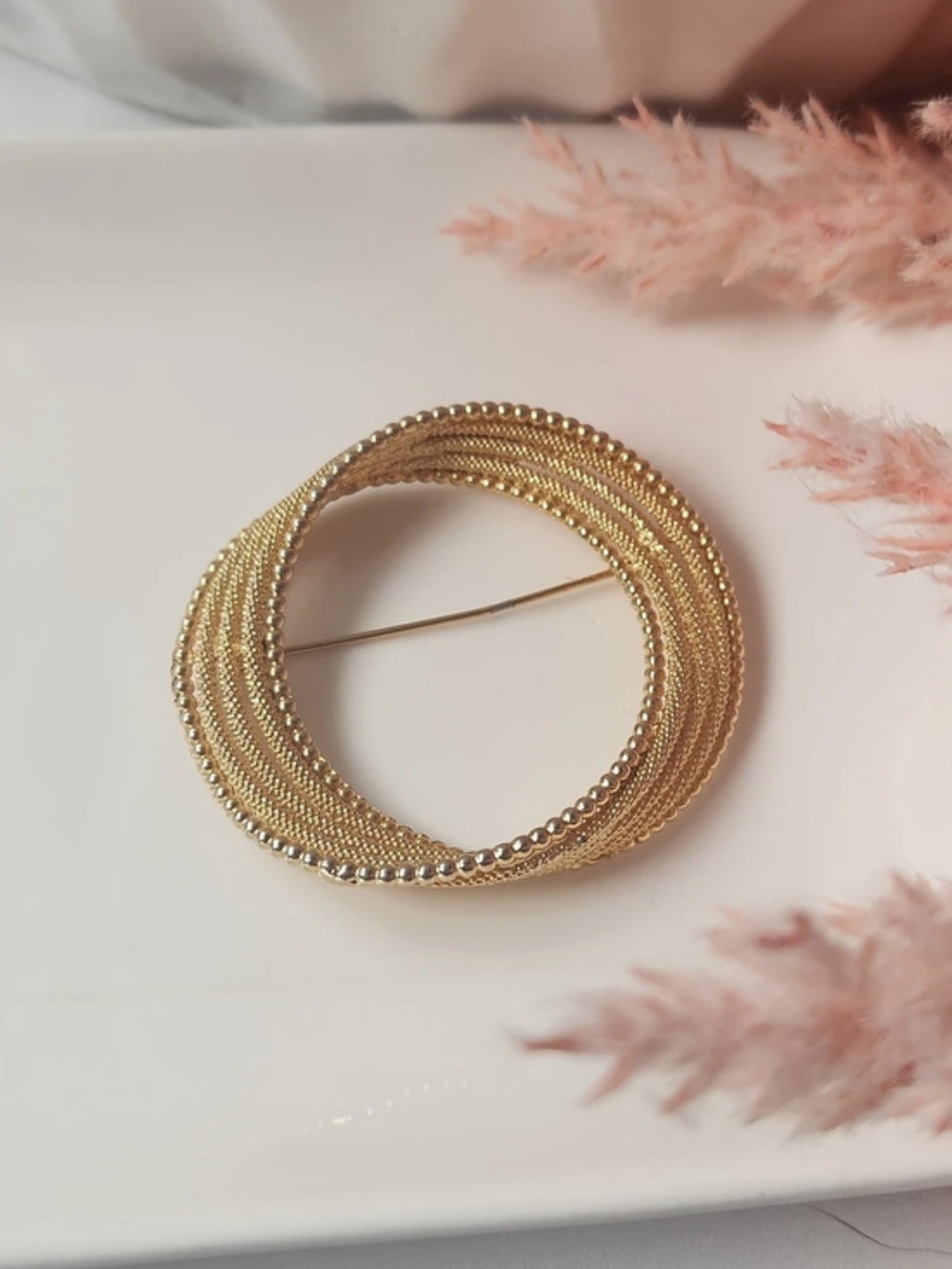 AVON Gold-Tone Circular Brooch Pin